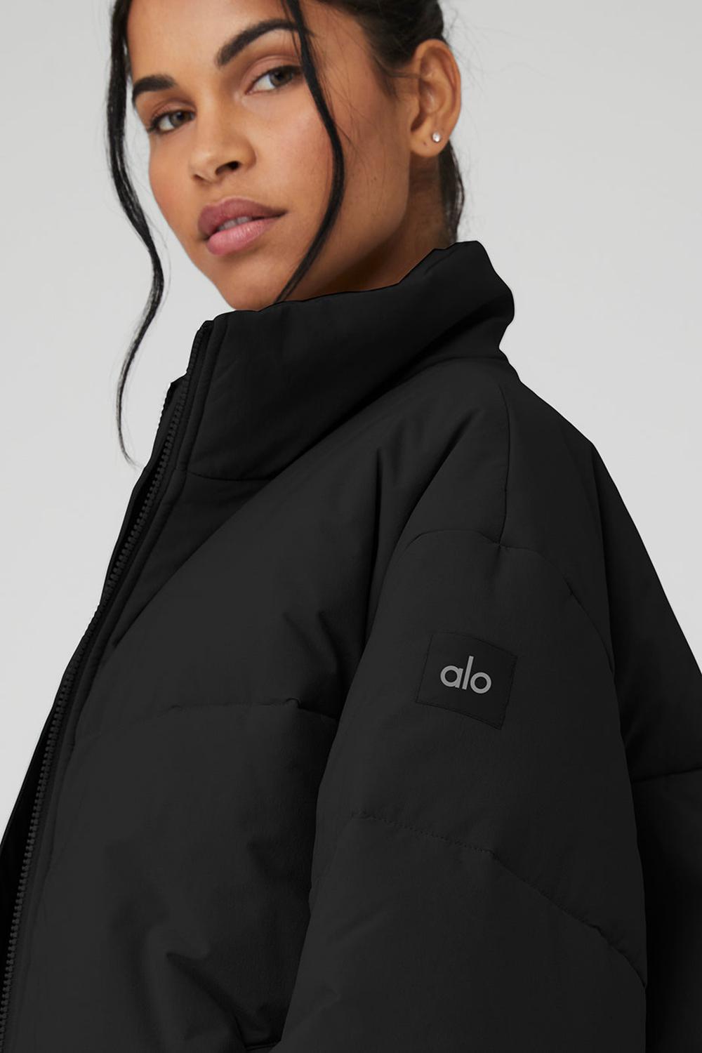 Chamarra Puffer Alo Yoga Stretch Woven Street Mujer Negros | Mexico  ZCS-806243