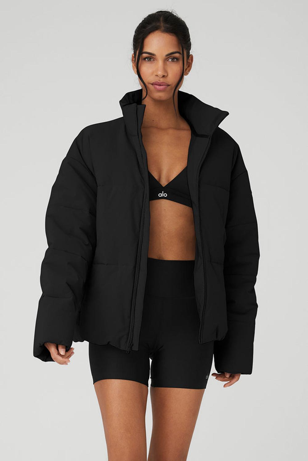 Chamarra Puffer Alo Yoga Stretch Woven Street Mujer Negros | Mexico  ZCS-806243