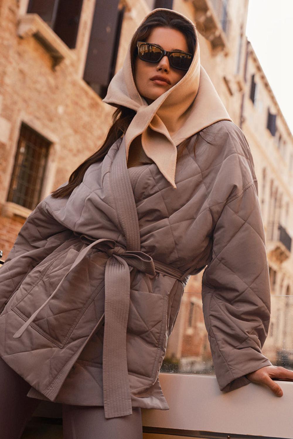 Chamarra Puffer Alo Yoga Urbanite Wrap Mujer Mushroom | Mexico  KJD-894710