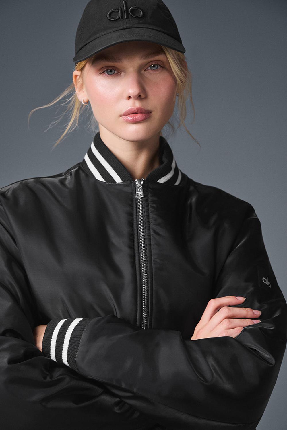 Chamarras Alo Yoga Afterglow Varsity Mujer Negros | Mexico  EUD-746082