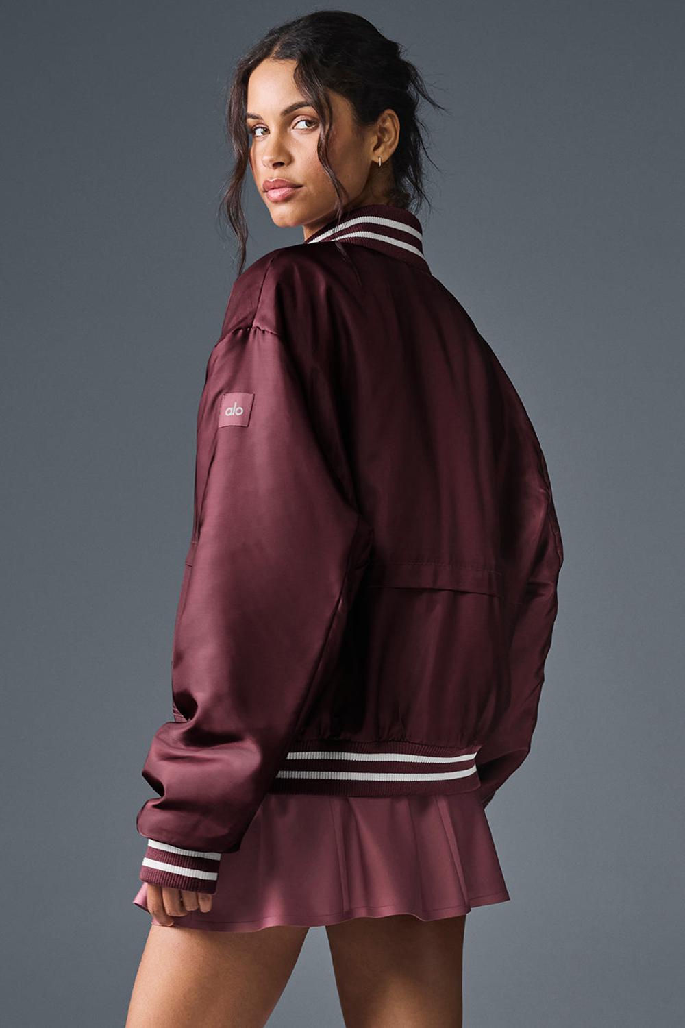 Chamarras Alo Yoga Afterglow Varsity Mujer Vino | Mexico  QBH-206134