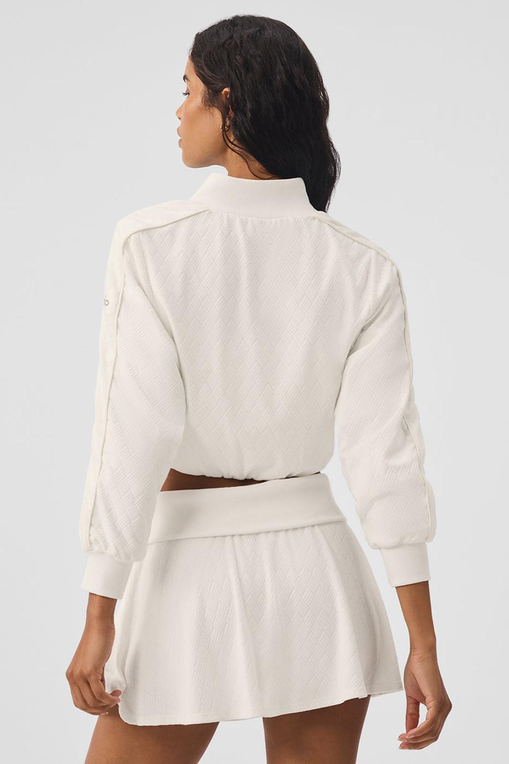 Chamarras Alo Yoga Cropped Doubles Only Full Zip Mujer Ivory | Mexico  MNQ-068579