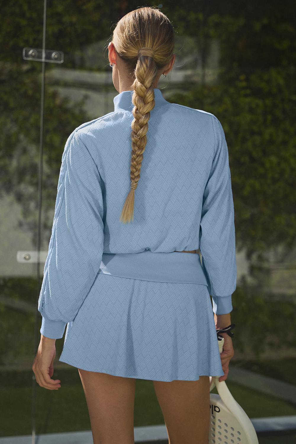 Chamarras Alo Yoga Cropped Doubles Only Full Zip Mujer Azules | Mexico  ZCE-805739