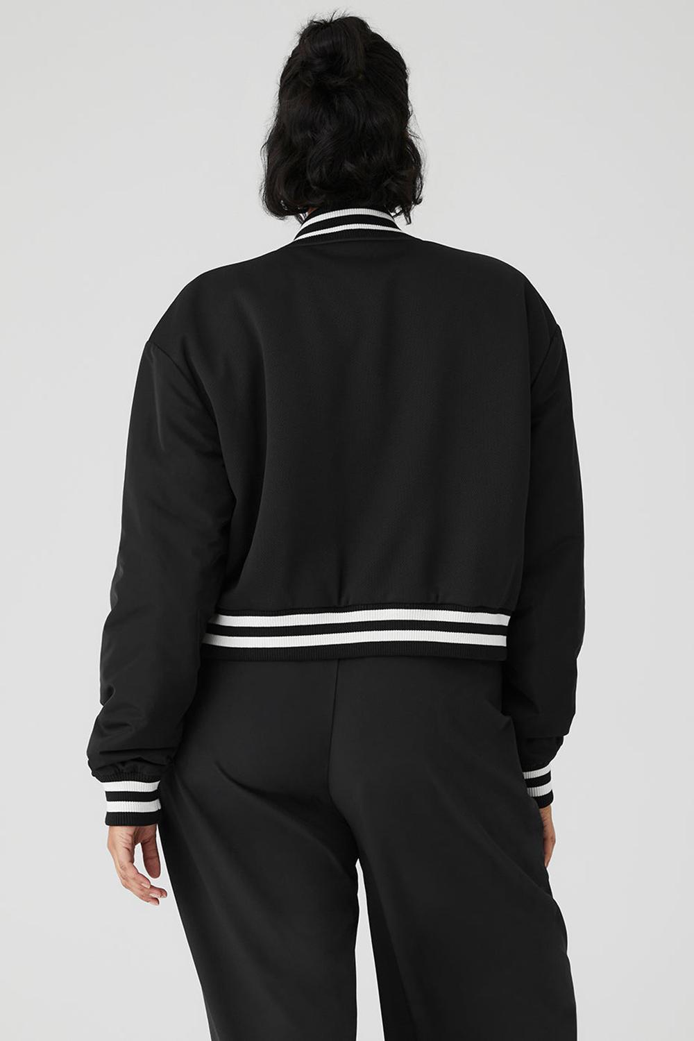 Chamarras Alo Yoga Cropped G.O.A.T Mujer Negros | Mexico  VKB-261780