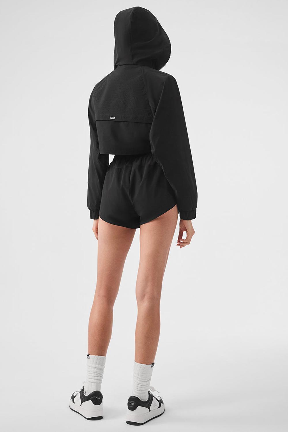 Chamarras Alo Yoga Cropped Playmaker Mujer Negros | Mexico  SRO-078152