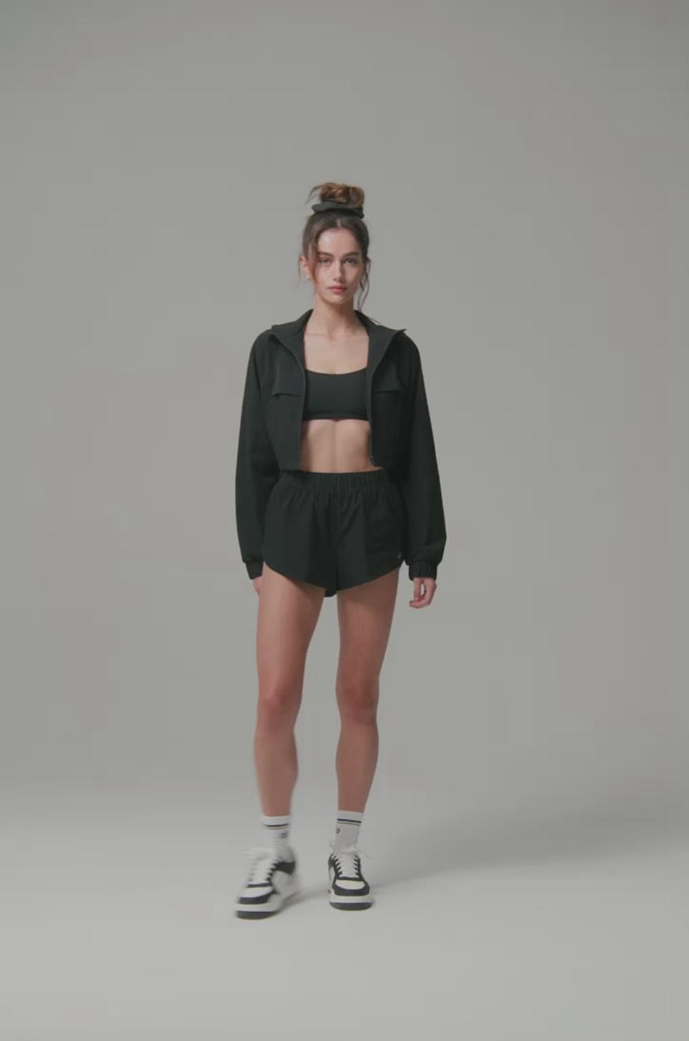 Chamarras Alo Yoga Cropped Playmaker Mujer Negros | Mexico  SRO-078152