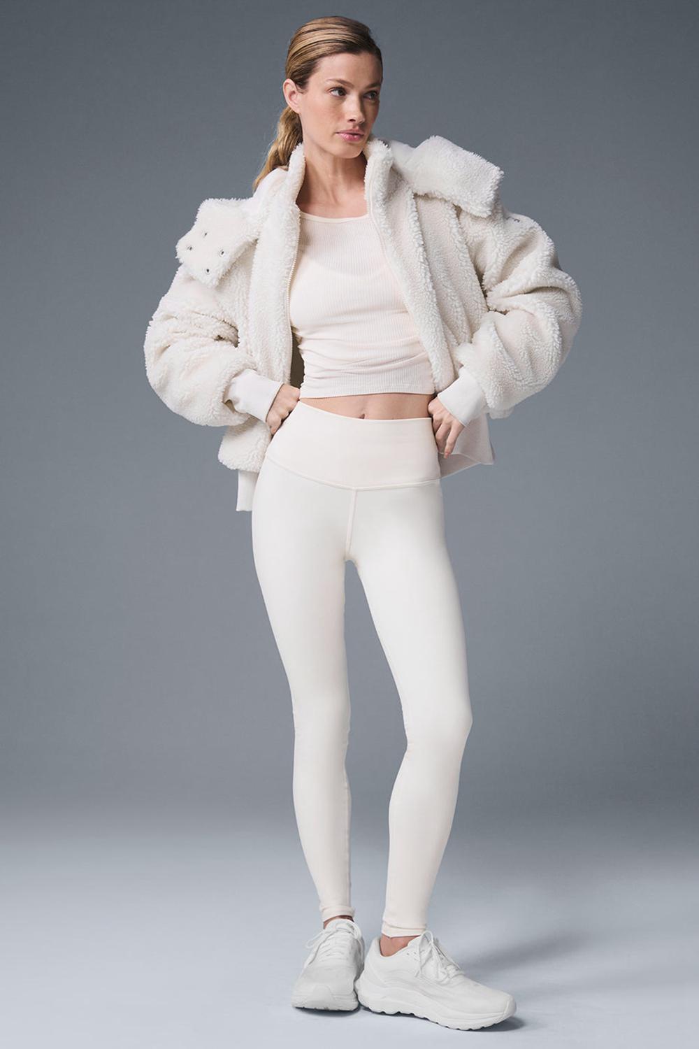 Chamarras Alo Yoga Foxy Sherpa Mujer Ivory | Mexico  ART-970853
