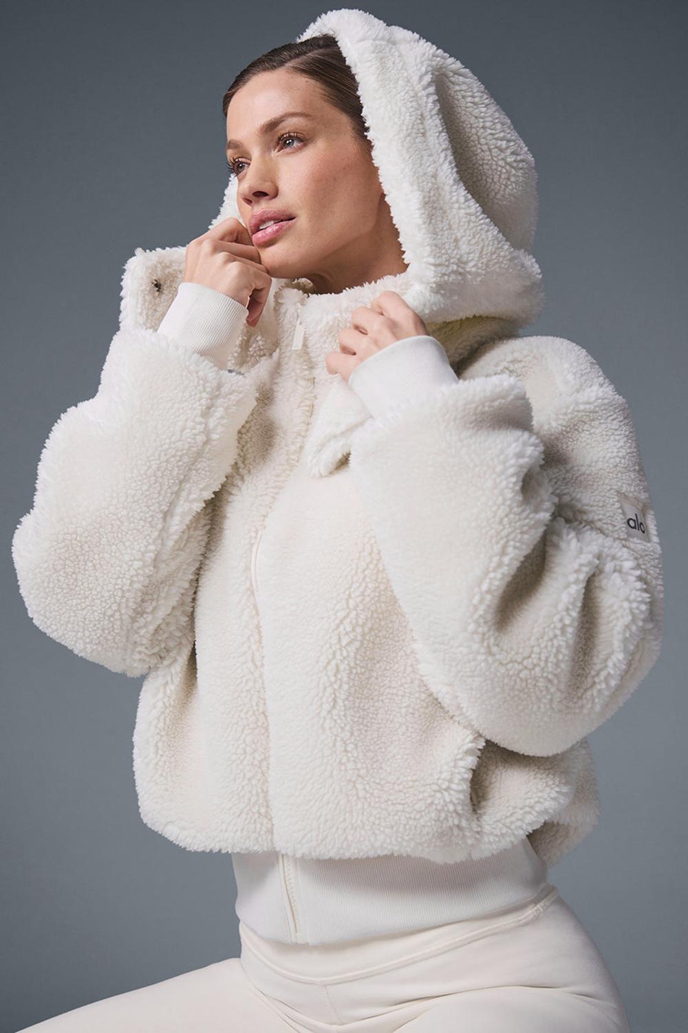 Chamarras Alo Yoga Foxy Sherpa Mujer Ivory | Mexico  ART-970853