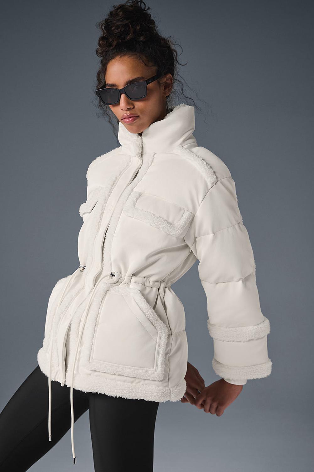 Chamarras Alo Yoga Ice Breaker Mujer Ivory | Mexico  AVT-309852