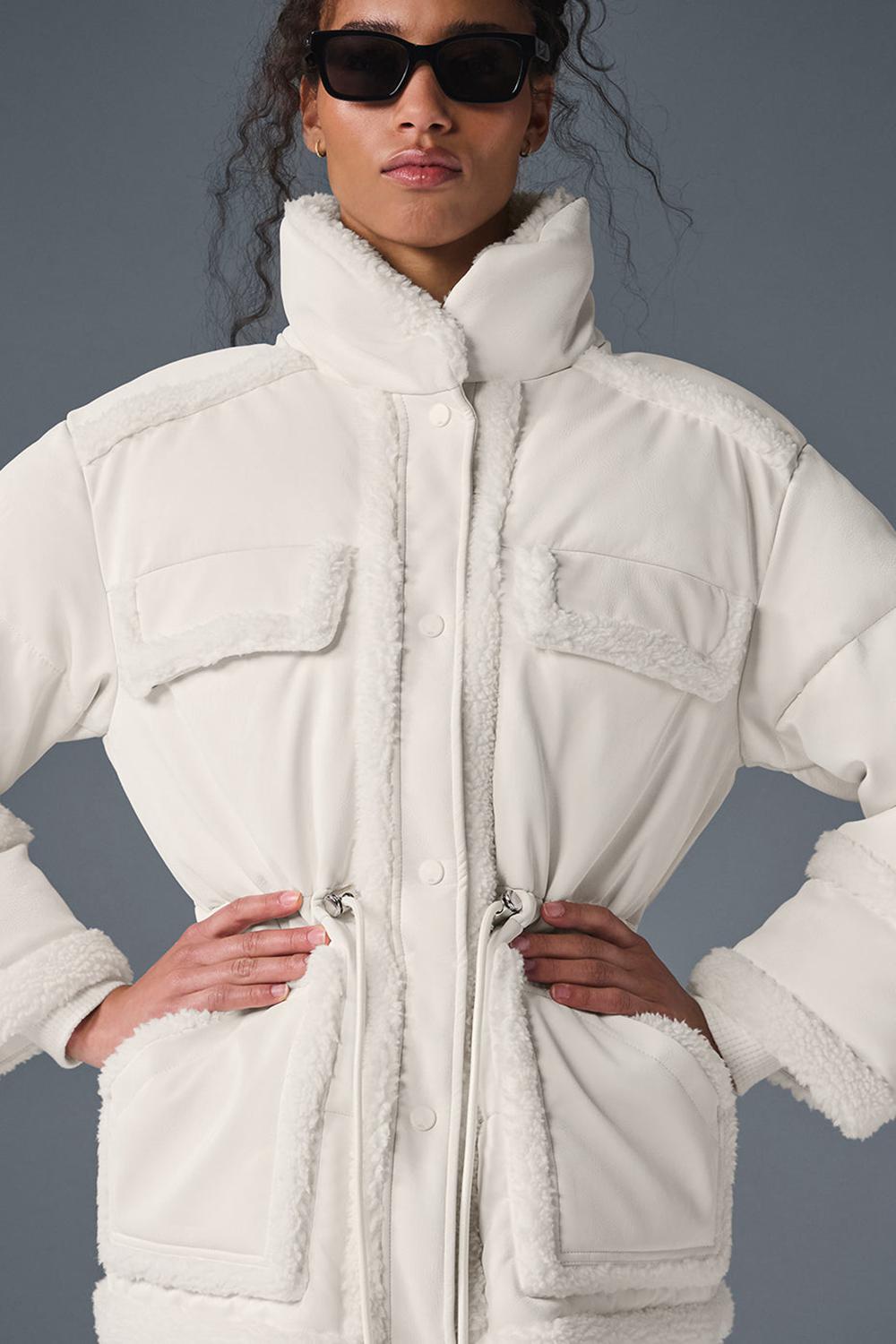 Chamarras Alo Yoga Ice Breaker Mujer Ivory | Mexico  AVT-309852