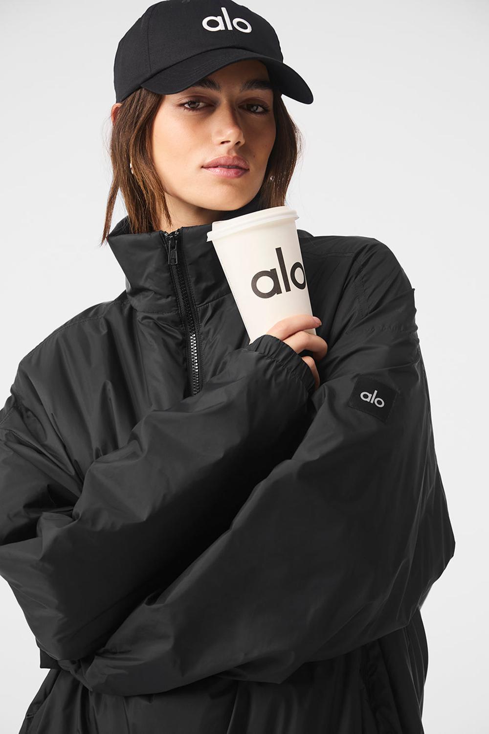 Chamarras Alo Yoga Latitude Light Weight 1/2 Zip Pullover Mujer Negros | Mexico  CNA-169370