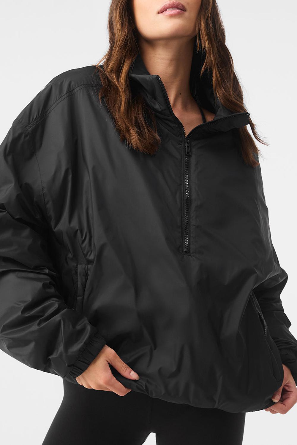 Chamarras Alo Yoga Latitude Light Weight 1/2 Zip Pullover Mujer Negros | Mexico  CNA-169370