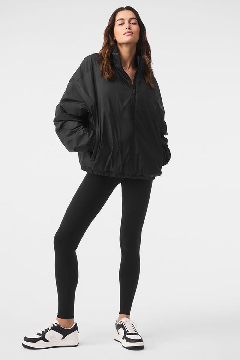 Chamarras Alo Yoga Latitude Light Weight 1/2 Zip Pullover Mujer Negros | Mexico  CNA-169370