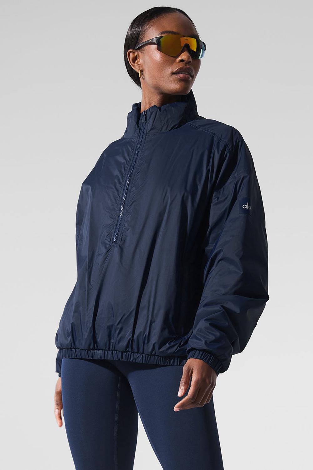 Chamarras Alo Yoga Latitude Light Weight 1/2 Zip Pullover Mujer Azul Marino | Mexico  EBY-981720