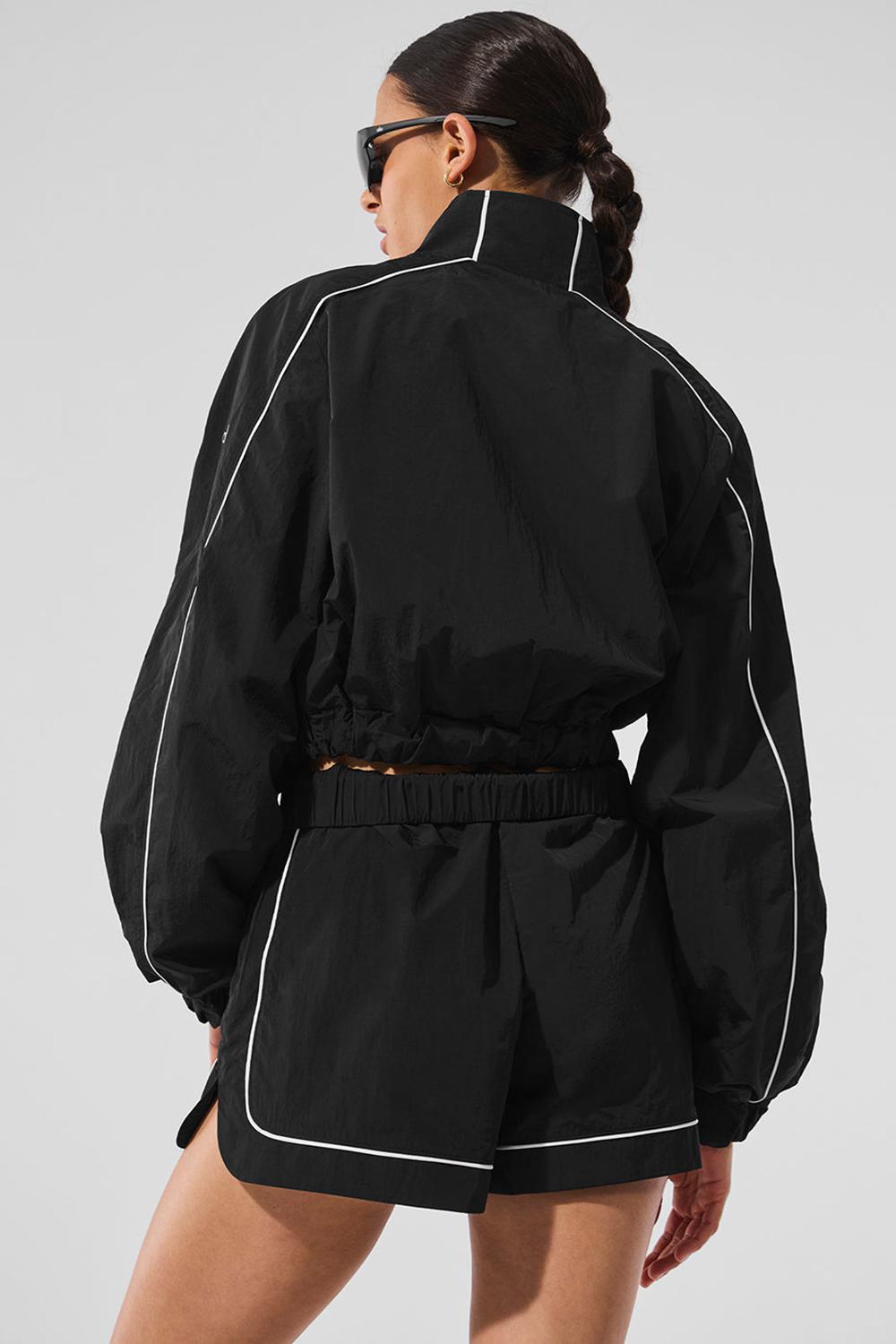 Chamarras Alo Yoga Motivate Full-Zip Track Mujer Negros Blancos | Mexico  DNZ-703549