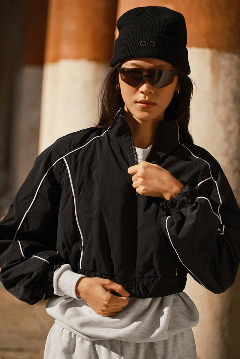 Chamarras Alo Yoga Motivate Full-Zip Track Mujer Negros Blancos | Mexico  DNZ-703549