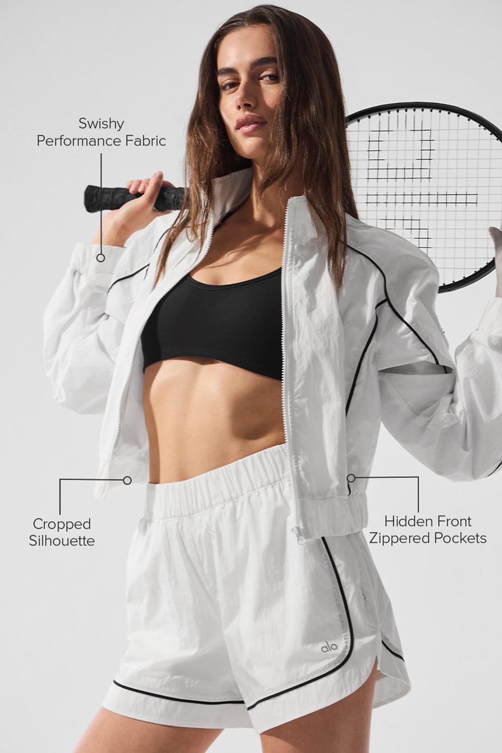 Chamarras Alo Yoga Motivate Full-Zip Track Mujer Blancos Negros | Mexico  EYF-136945