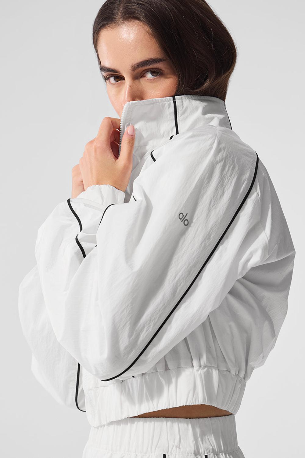 Chamarras Alo Yoga Motivate Full-Zip Track Mujer Blancos Negros | Mexico  EYF-136945