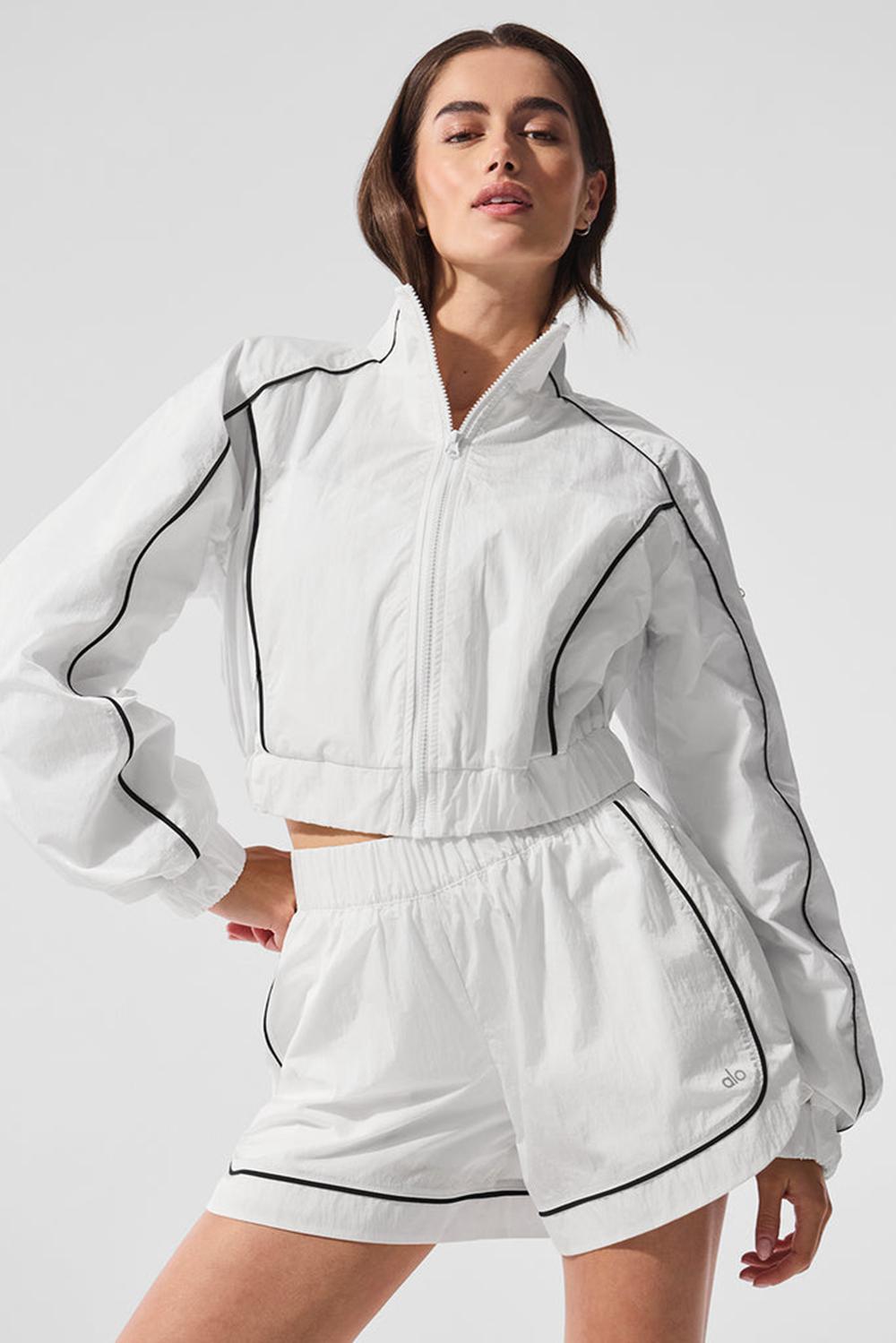 Chamarras Alo Yoga Motivate Full-Zip Track Mujer Blancos Negros | Mexico  EYF-136945