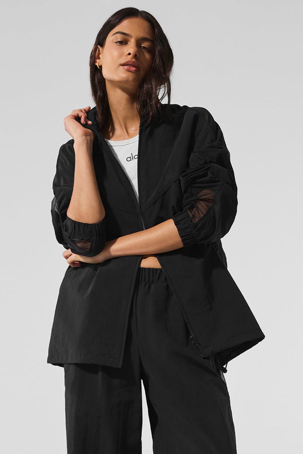 Chamarras Alo Yoga Origin Full-Zip Track Mujer Negros | Mexico  ZOB-936518