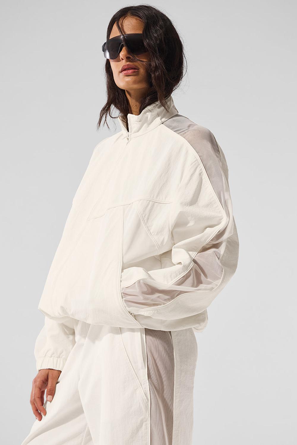 Chamarras Alo Yoga Origin Full-Zip Track Mujer Ivory | Mexico  CWY-673518