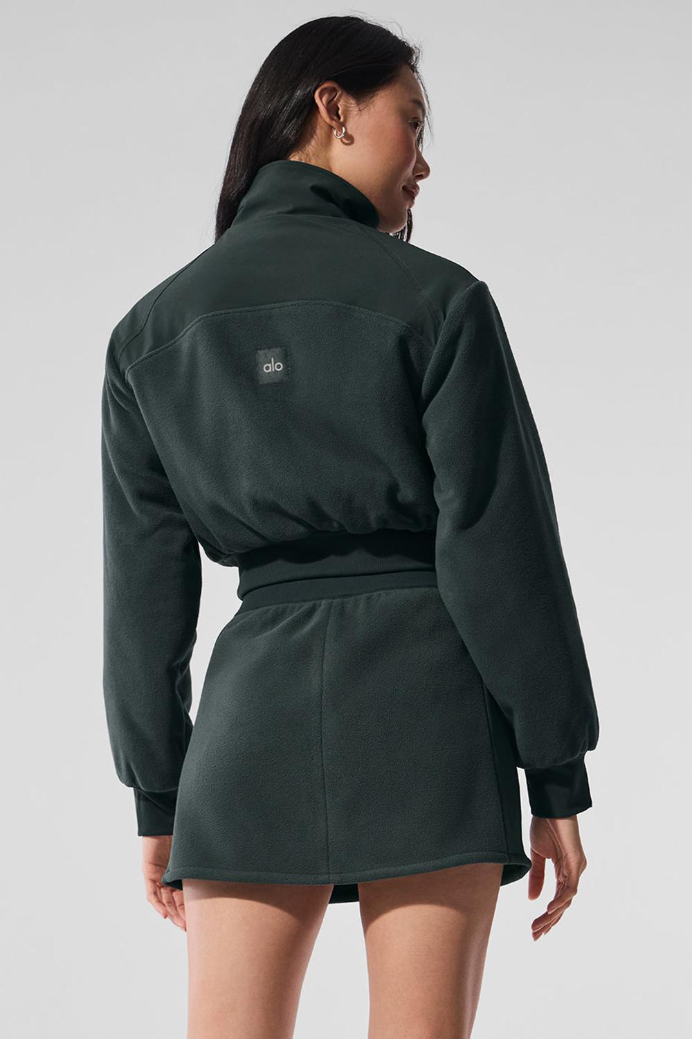 Chamarras Alo Yoga Polar Fleece Cropped Wintry Mix Mujer Verdes | Mexico  MFI-352084