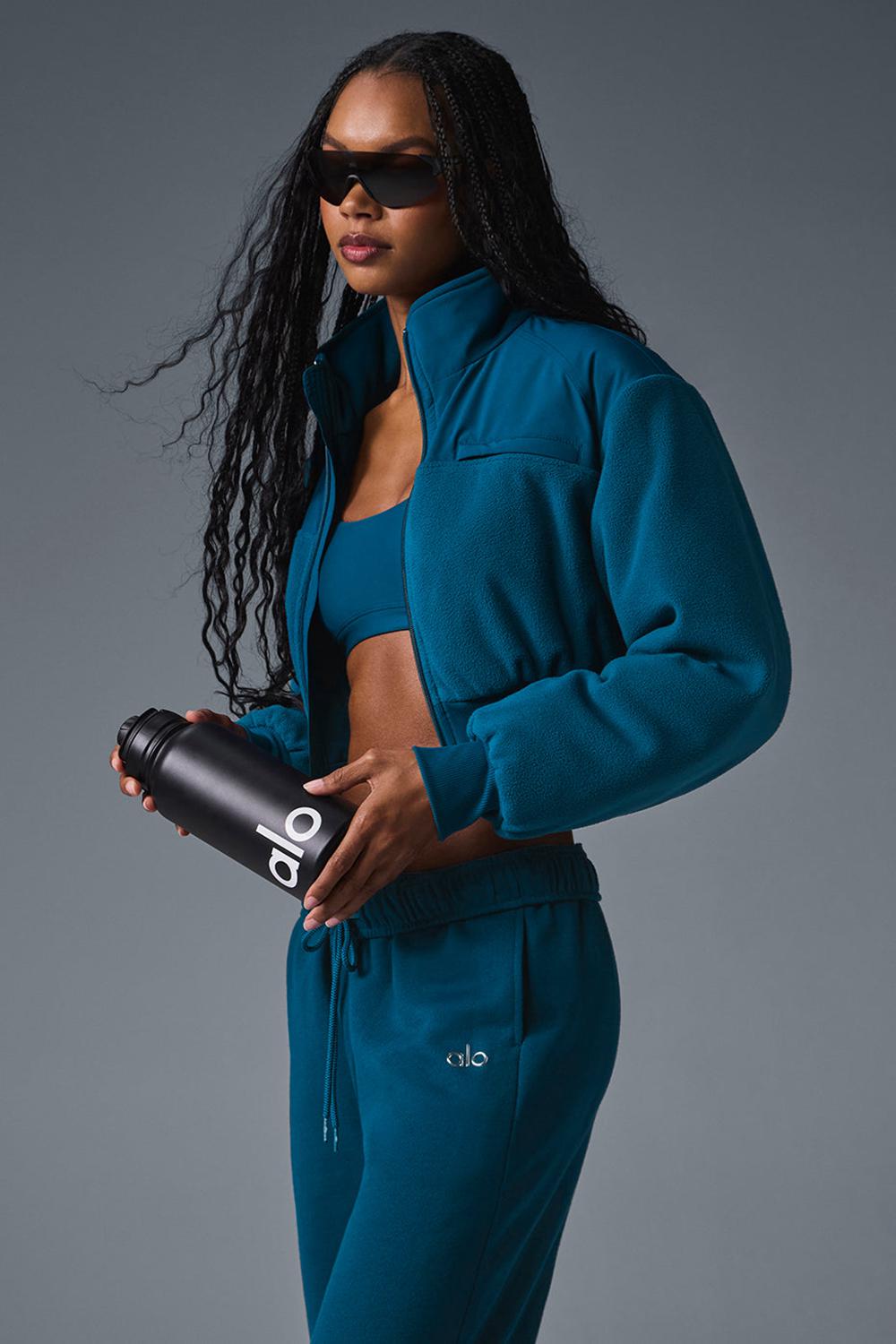 Chamarras Alo Yoga Polar Fleece Cropped Wintry Mix Mujer Azules | Mexico  EOT-608931