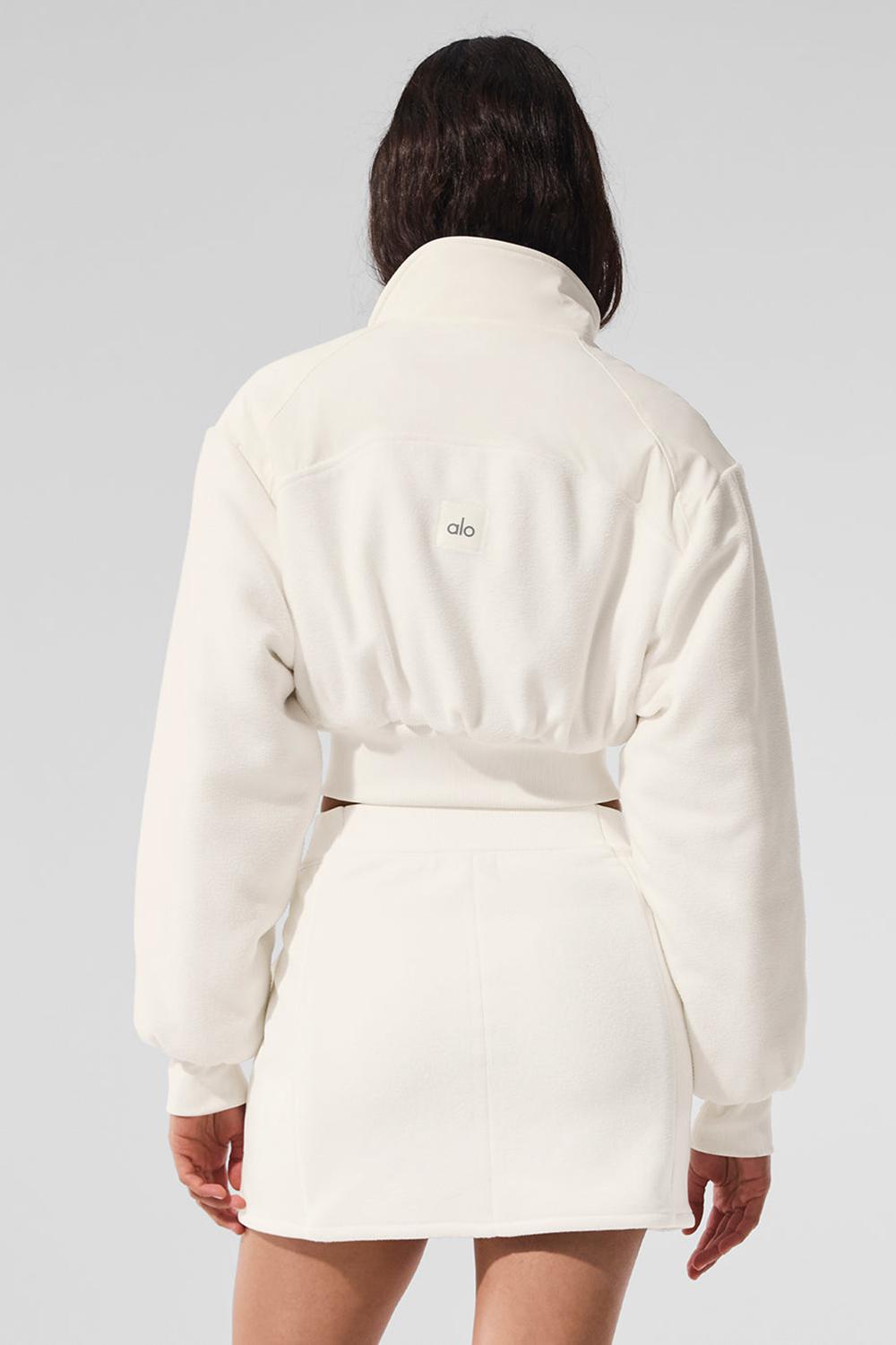 Chamarras Alo Yoga Polar Fleece Cropped Wintry Mix Mujer Ivory | Mexico  MCT-436987