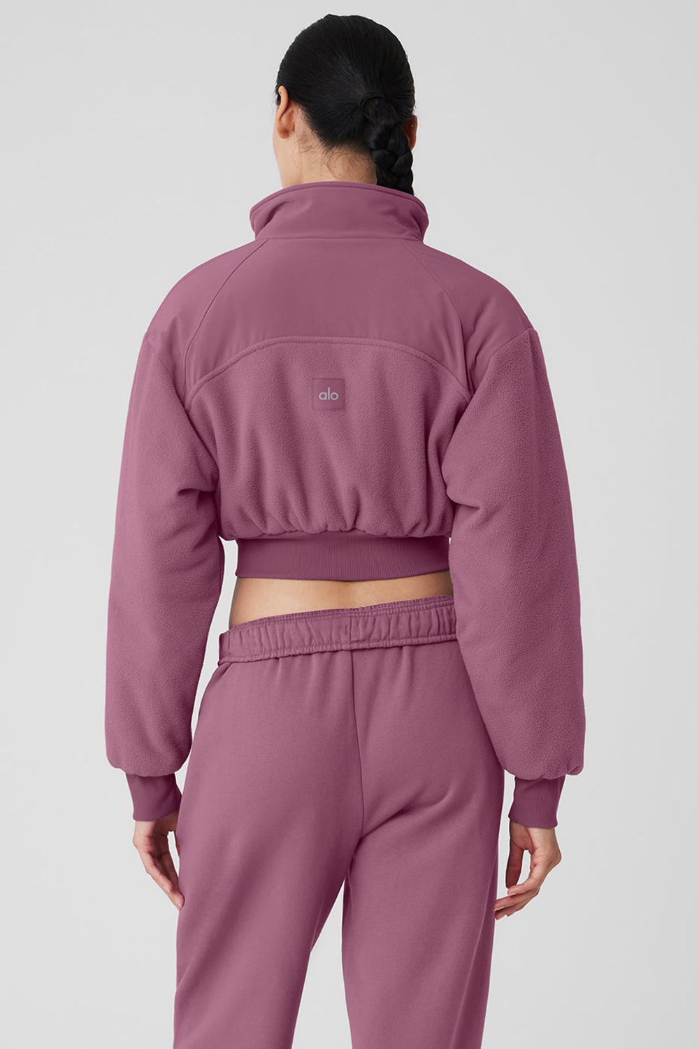 Chamarras Alo Yoga Polar Fleece Cropped Wintry Mix Mujer Soft Mulberry | Mexico  LFY-478912