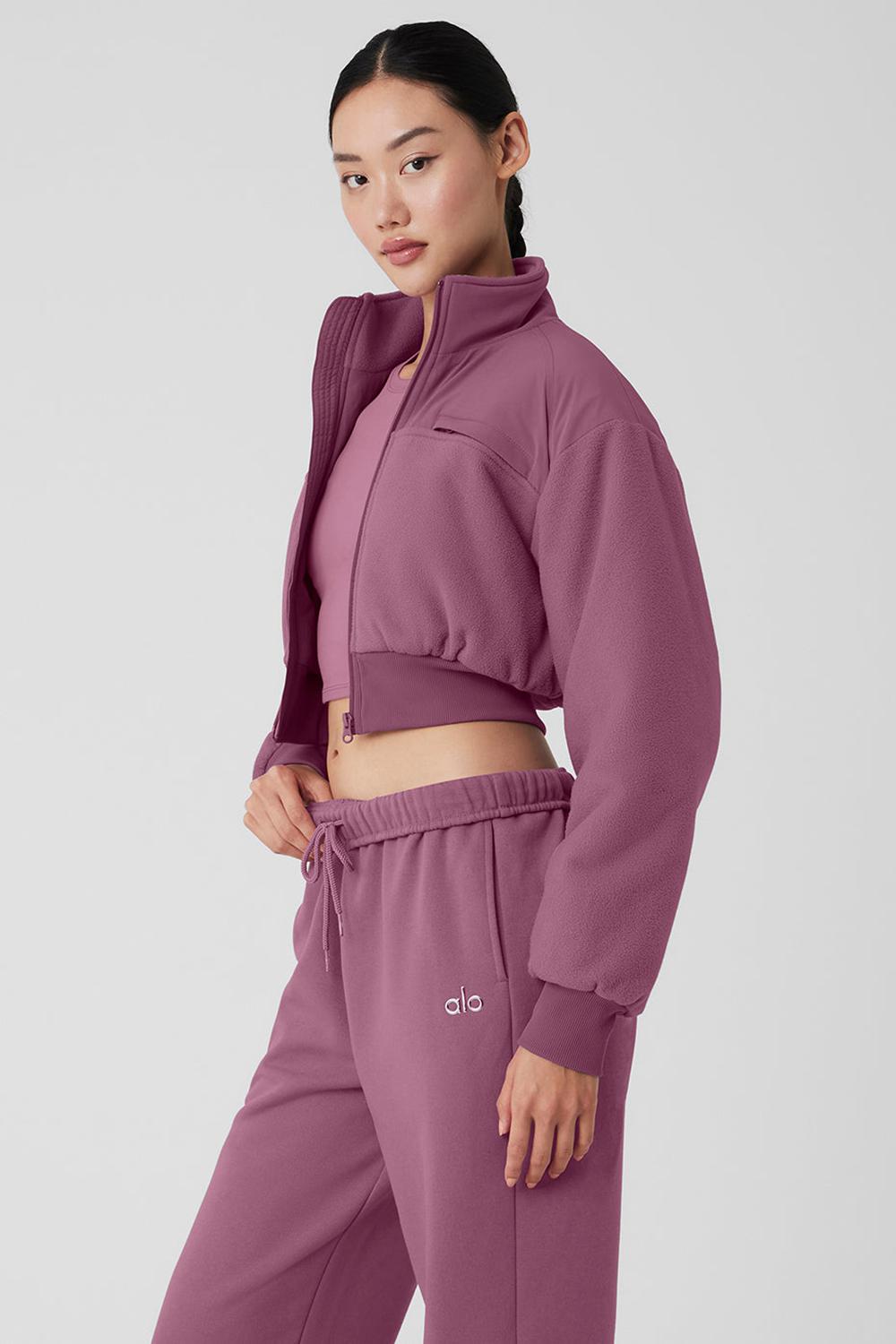Chamarras Alo Yoga Polar Fleece Cropped Wintry Mix Mujer Soft Mulberry | Mexico  LFY-478912