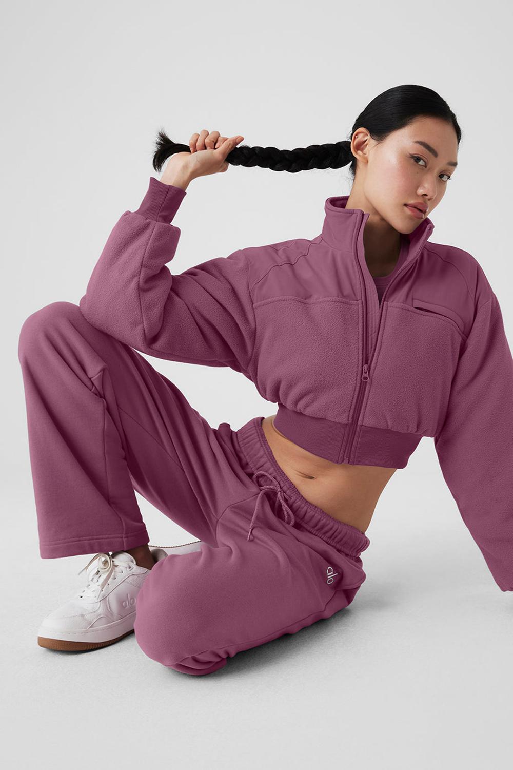 Chamarras Alo Yoga Polar Fleece Cropped Wintry Mix Mujer Soft Mulberry | Mexico  LFY-478912
