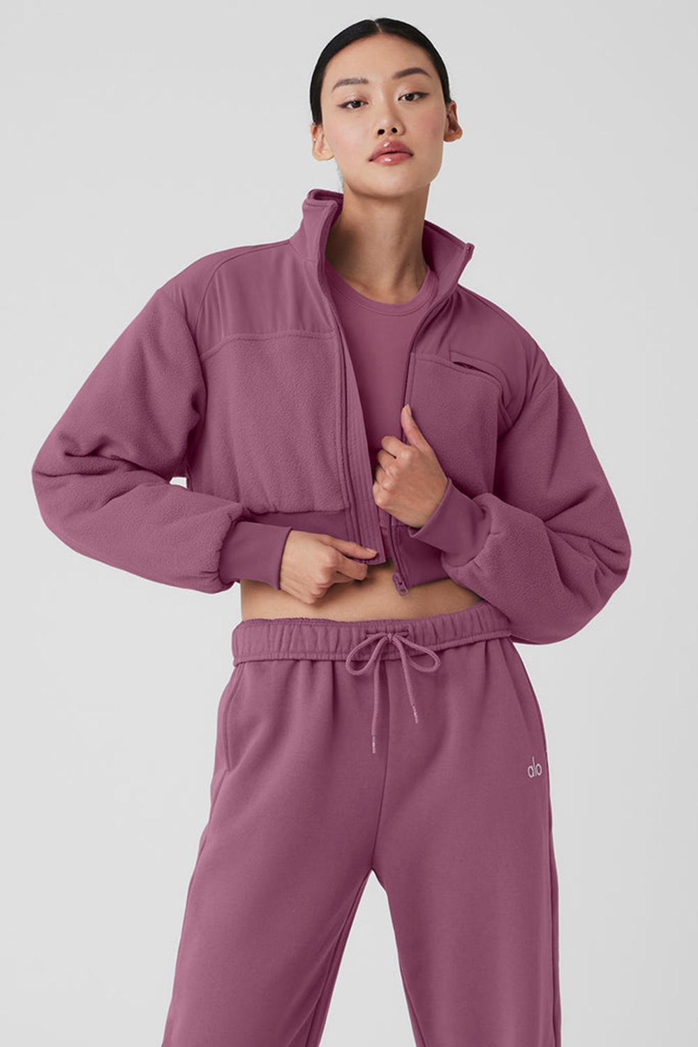 Chamarras Alo Yoga Polar Fleece Cropped Wintry Mix Mujer Soft Mulberry | Mexico  LFY-478912