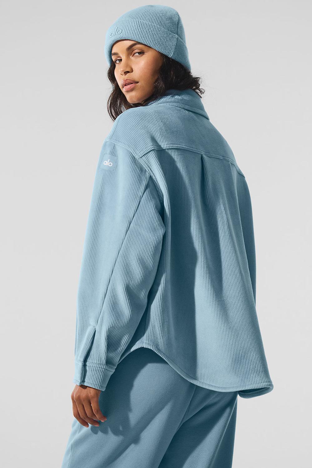 Chamarras Alo Yoga Ribbed Velour Mountain Side Shacket Mujer Azules | Mexico  PWV-415398