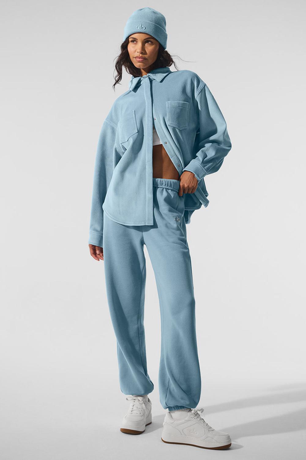Chamarras Alo Yoga Ribbed Velour Mountain Side Shacket Mujer Azules | Mexico  PWV-415398