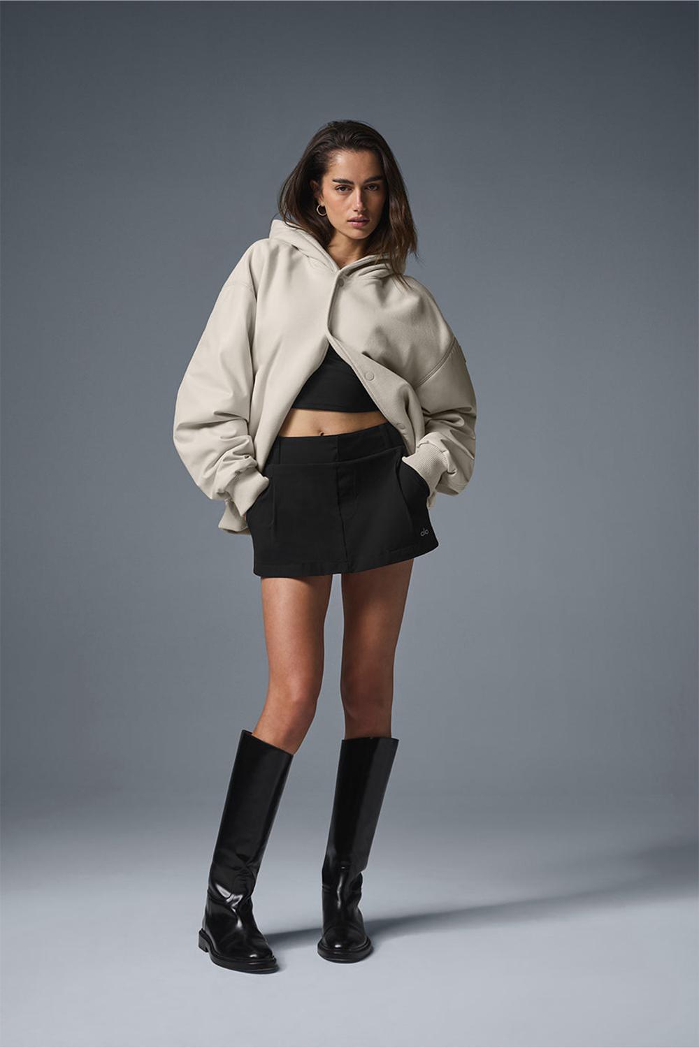 Chamarras Alo Yoga Select Hooded Bomber Mujer Bone | Mexico  ZEM-768340