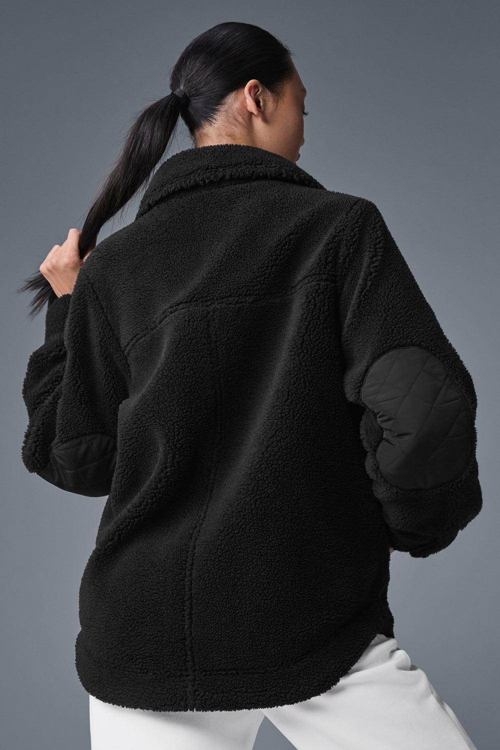 Chamarras Alo Yoga Sherpa Edge Shacket Mujer Negros | Mexico  ZHA-784630