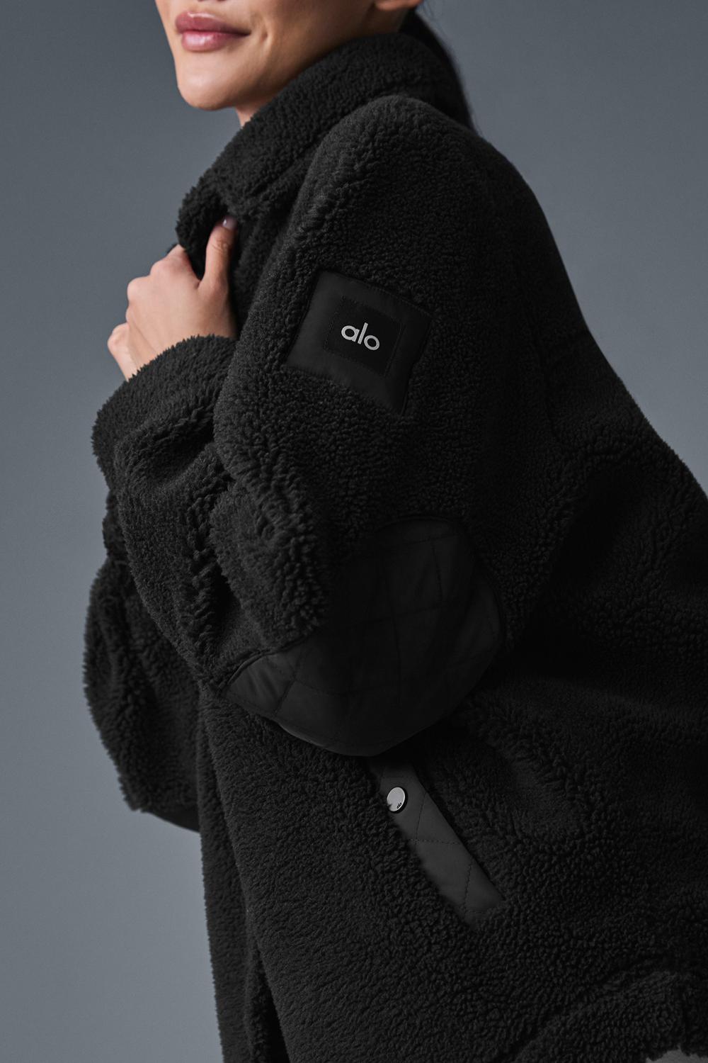 Chamarras Alo Yoga Sherpa Edge Shacket Mujer Negros | Mexico  ZHA-784630