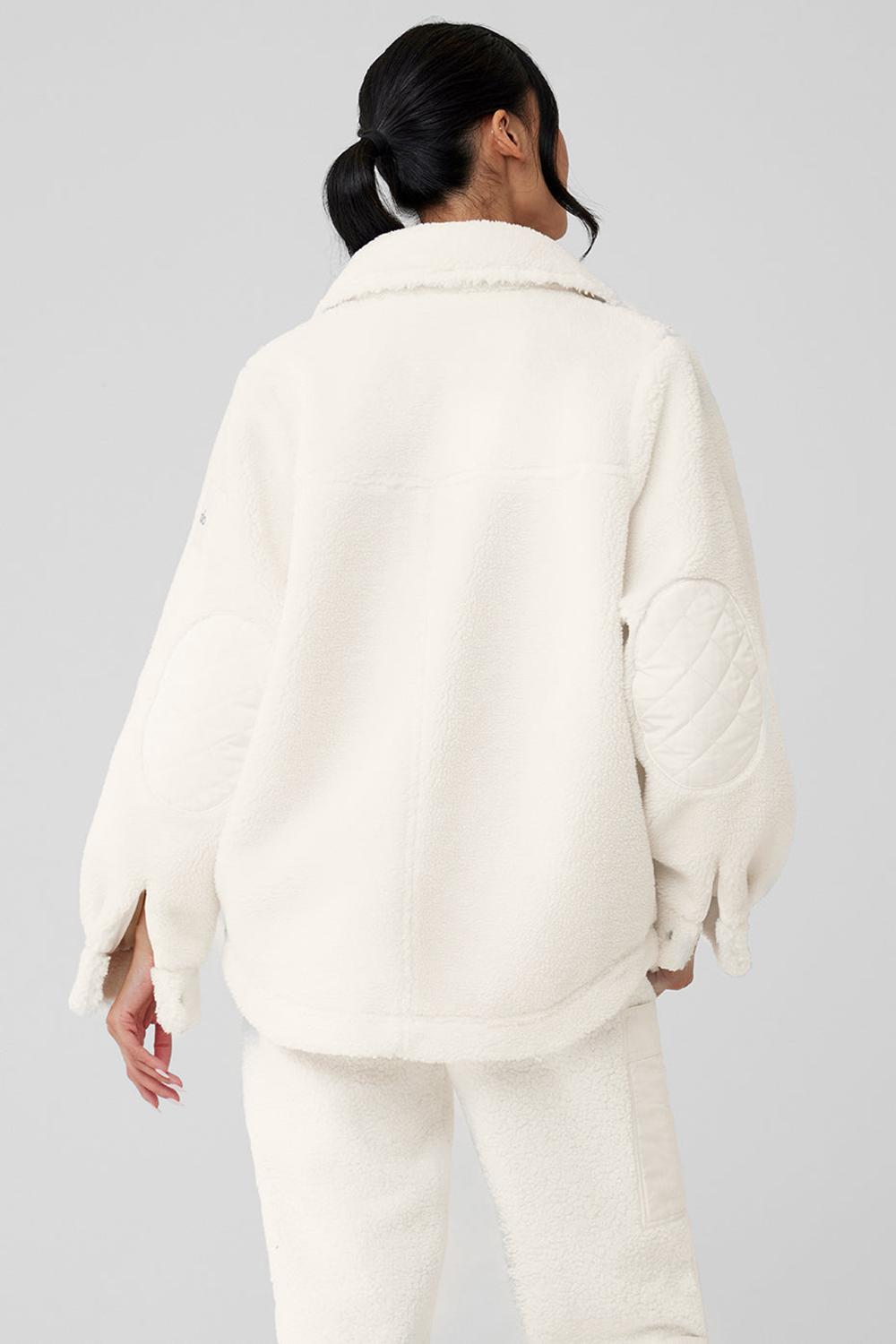 Chamarras Alo Yoga Sherpa Edge Shacket Mujer Ivory | Mexico  PIU-865019