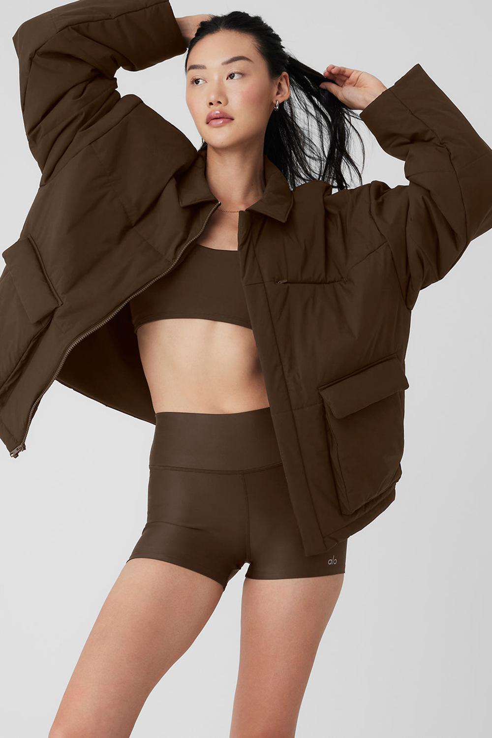 Chamarras Alo Yoga Voyage Utility Cargo Mujer Espresso | Mexico  BJS-658102