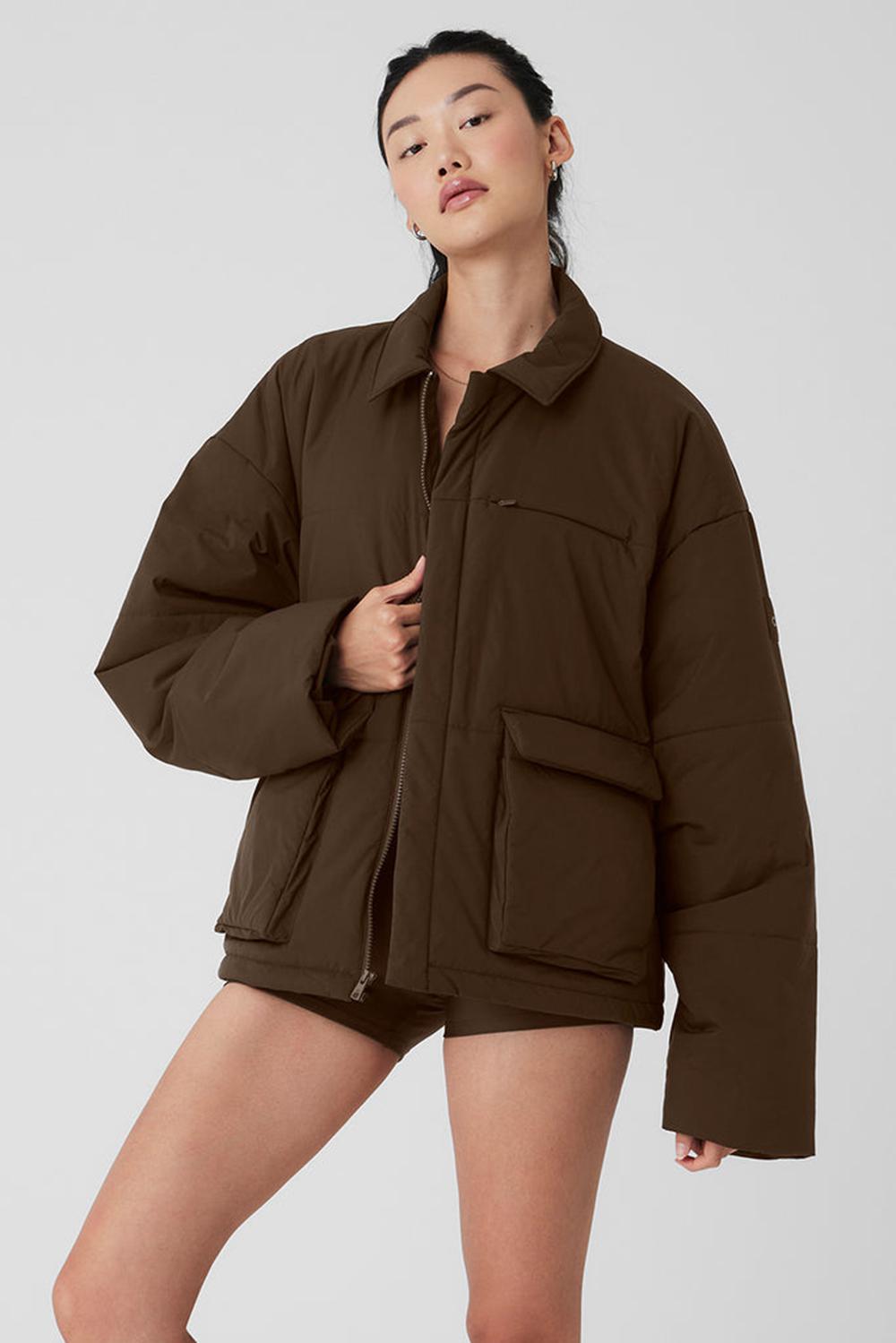 Chamarras Alo Yoga Voyage Utility Cargo Mujer Espresso | Mexico  BJS-658102
