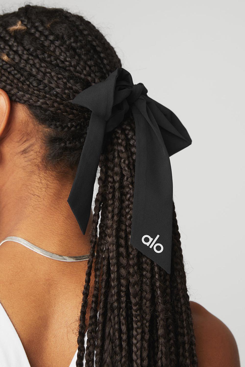Coletero Alo Yoga Love Knots Tie Mujer Negros | Mexico  MWH-768941