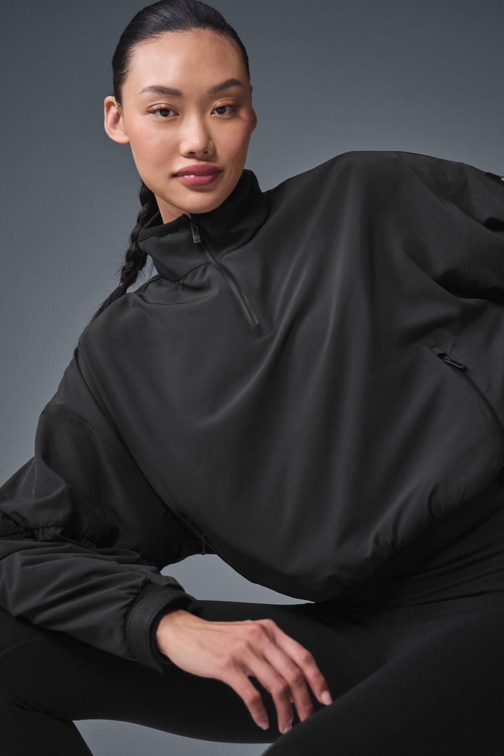 Coverup Alo Yoga Cropped Elevation Mujer Negros | Mexico  POT-340975
