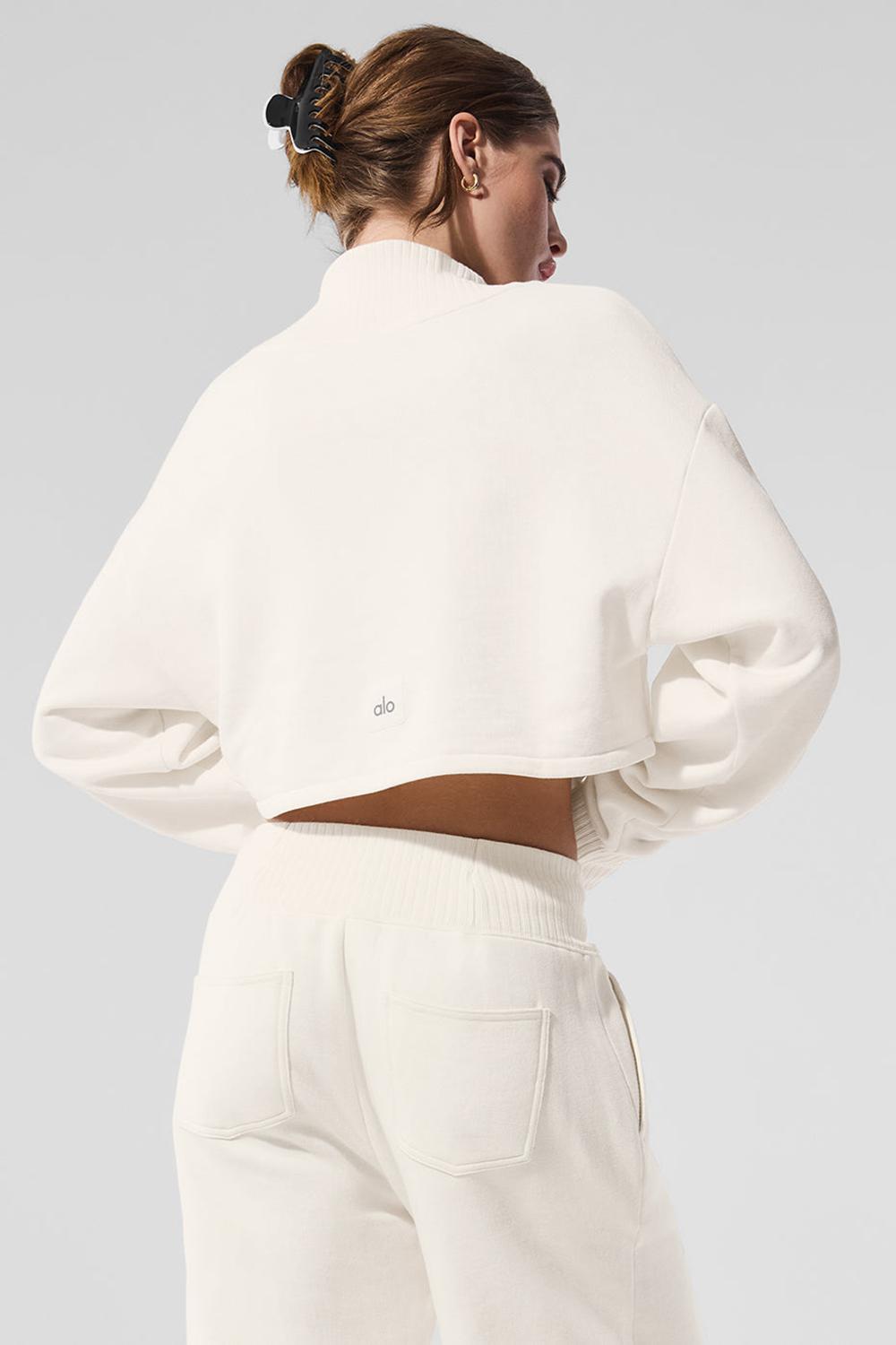 Coverup Alo Yoga Cropped Serenity Mujer Ivory | Mexico  TJZ-598743