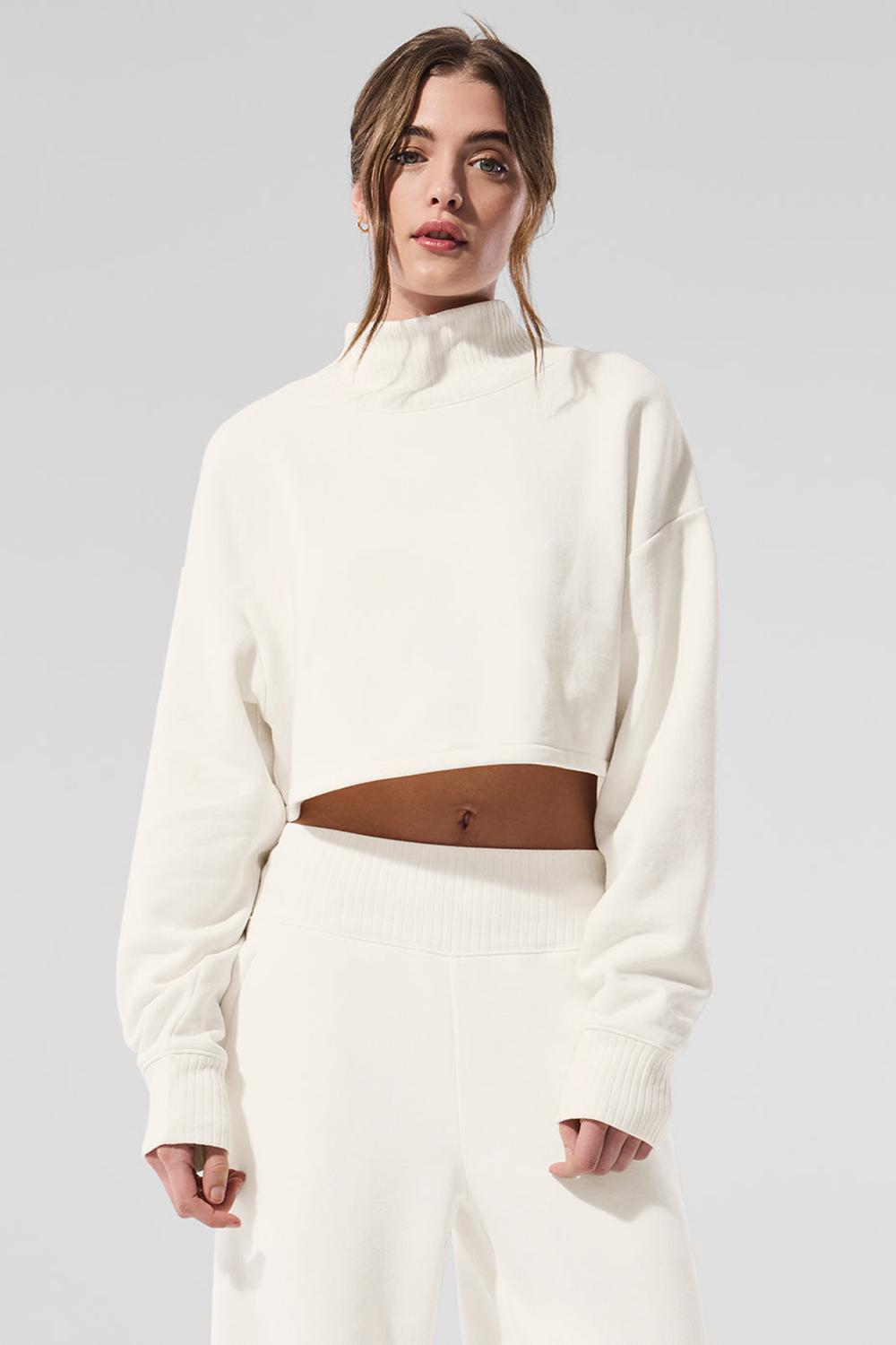 Coverup Alo Yoga Cropped Serenity Mujer Ivory | Mexico  TJZ-598743