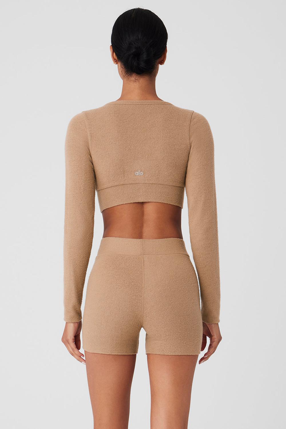 Cárdigan Alo Yoga Alolux Cropped Me Time Mujer Toasted Almond | Mexico  RPB-350941