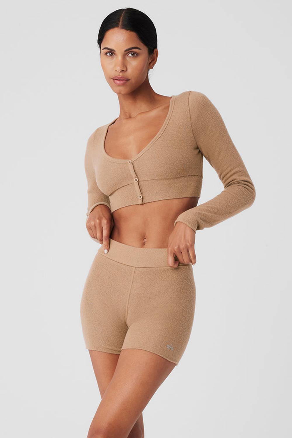 Cárdigan Alo Yoga Alolux Cropped Me Time Mujer Toasted Almond | Mexico  RPB-350941