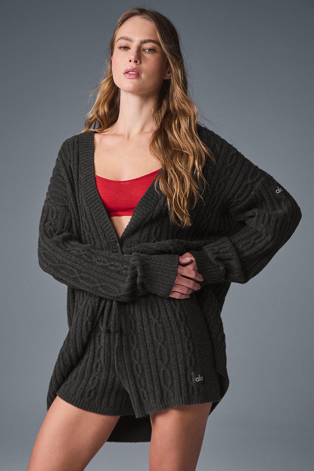 Cárdigan Alo Yoga Cable Knit Winter Bliss Mujer Azules Grises | Mexico  UEL-916230