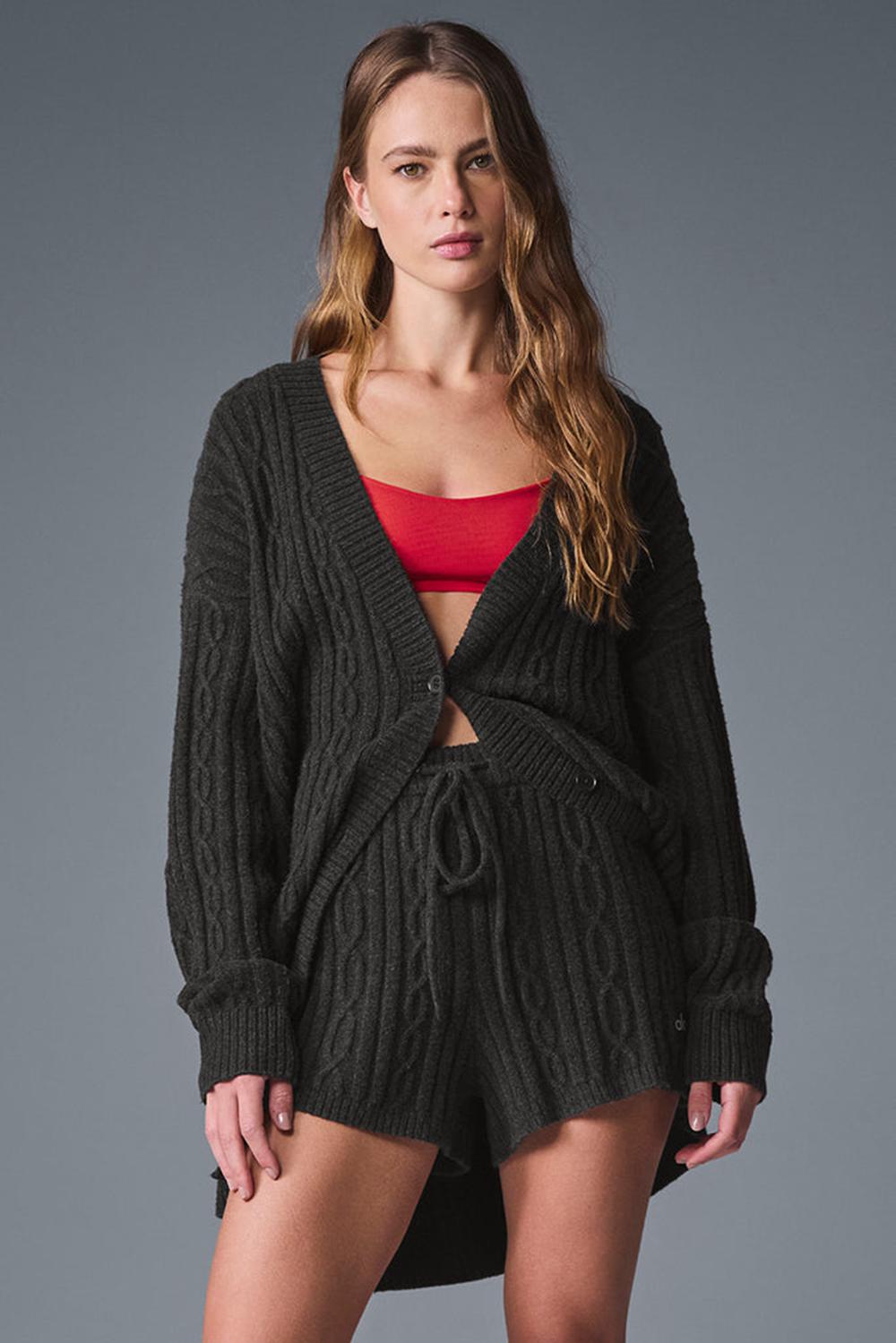 Cárdigan Alo Yoga Cable Knit Winter Bliss Mujer Azules Grises | Mexico  UEL-916230