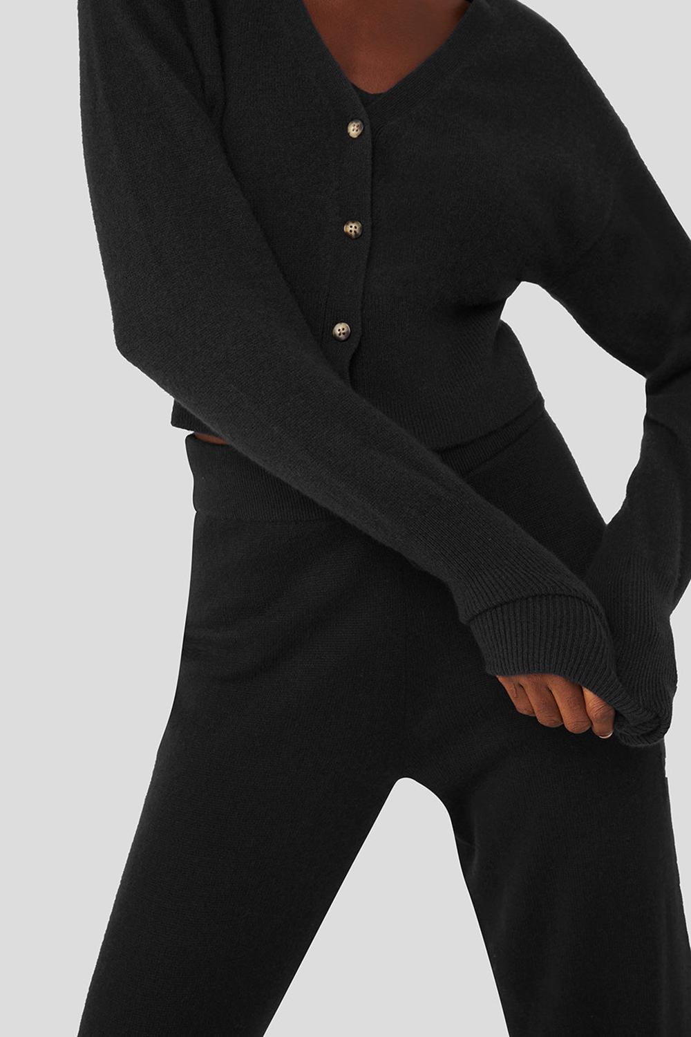 Cárdigan Alo Yoga Cashmere Jet Set Mujer Negros | Mexico  EFH-370689