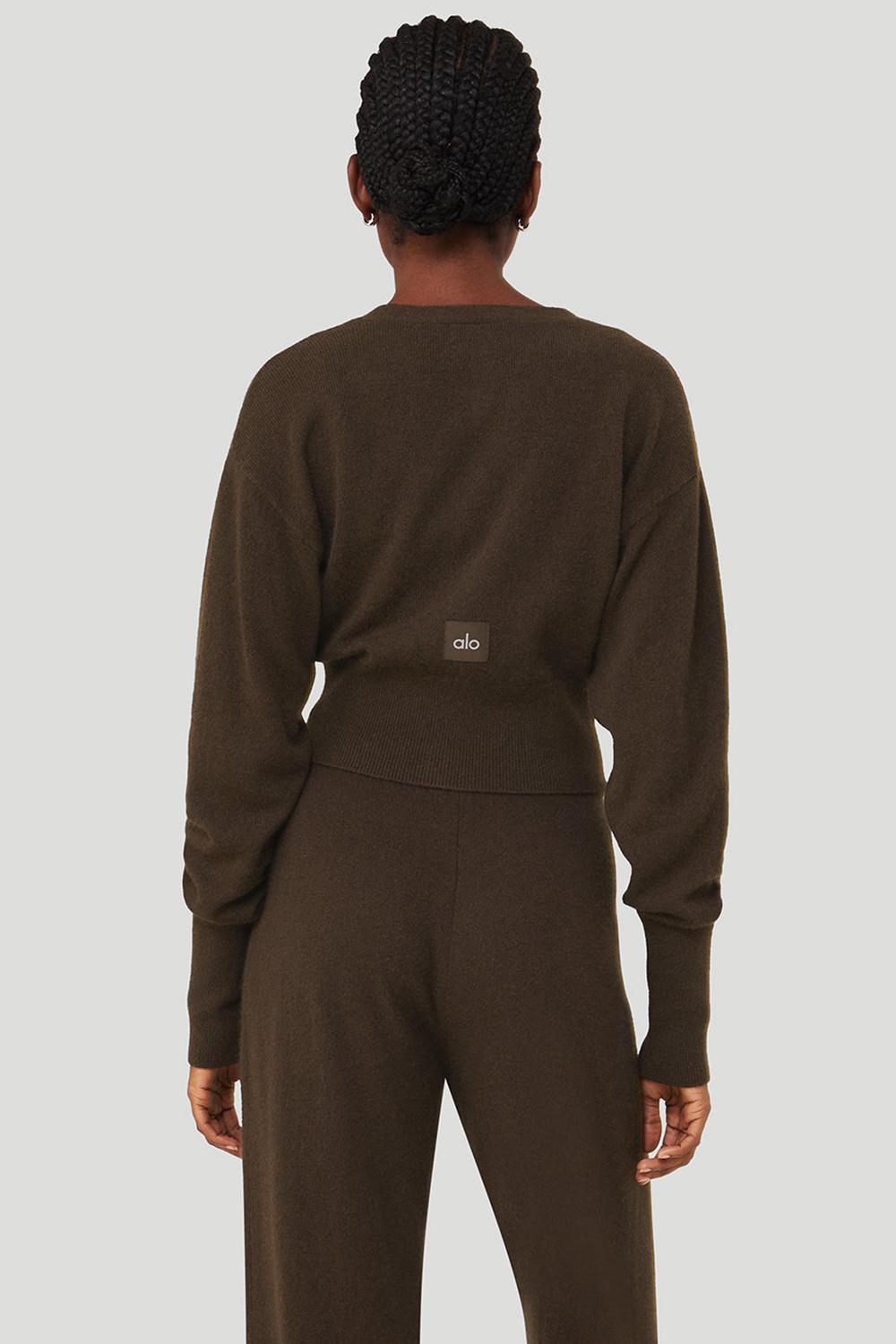 Cárdigan Alo Yoga Cashmere Jet Set Mujer Espresso | Mexico  ZKC-279056